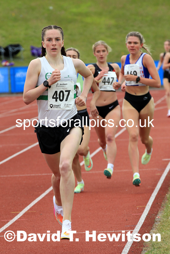 Womens under-20s 1500 metres, 2022 Northern Senior and Under-20 Champs., Wavertree Athletics Centre, Liverpool. Photo: David T. Hewitson/Sports for All Pics